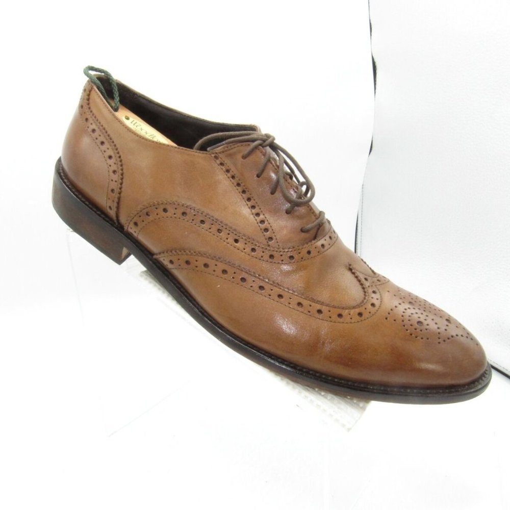 Vittorio Russo Size 12 M Brown Wingtip Oxford R6C2
